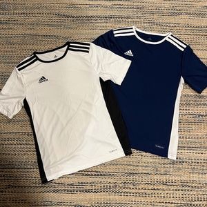 NWOT set of 2 adidas climalite soccer tshirts size Youth M